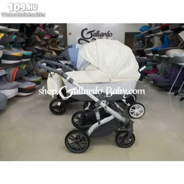 Multifunkciós Babakocsi Gallardo Baby Premium Ecrü Mintás